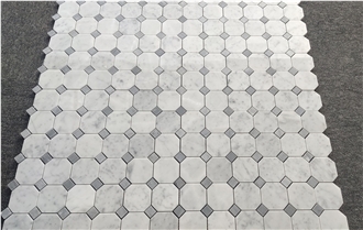 Bianco Carrara Marble Octagon Mosaic Tiles