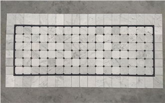 Carrara Water Jet Bathroom Octagon Mosaic Tiles
