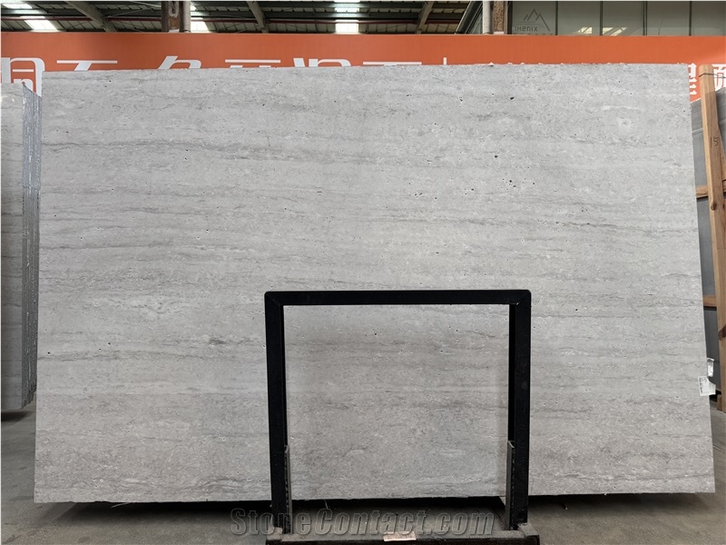 China Cream Greyish Travertine Slabs