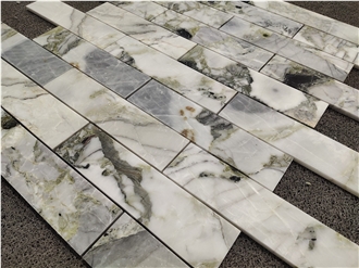 Ice Jade Green Marble Bricks Mosaic Tiles