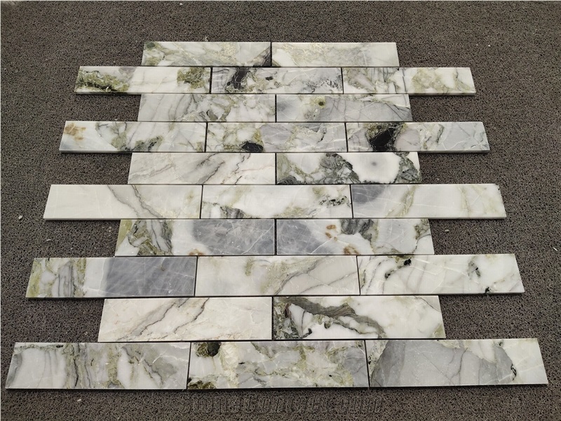 Ice Jade Green Marble Bricks Mosaic Tiles