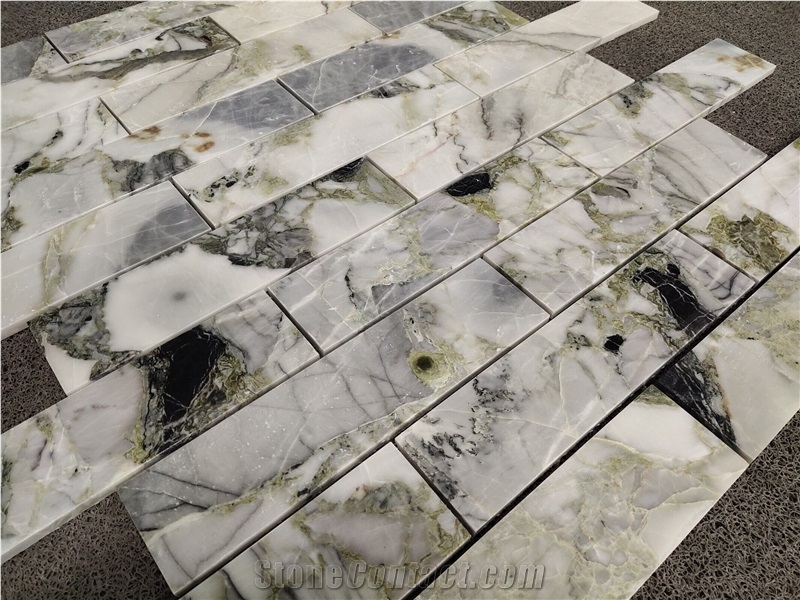 Ice Jade Green Marble Bricks Mosaic Tiles