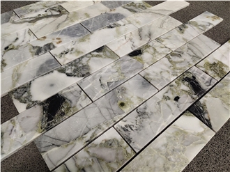 Ice Jade Green Marble Bricks Mosaic Tiles