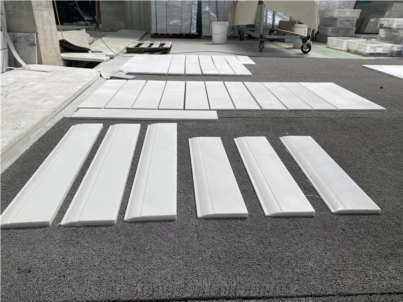 Thassos White Marble 4X12 Honed Baseboard