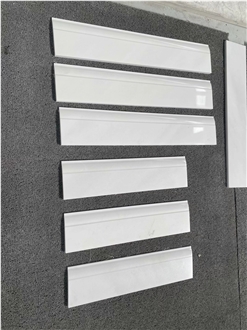 Thassos White Marble 4X12 Honed Baseboard