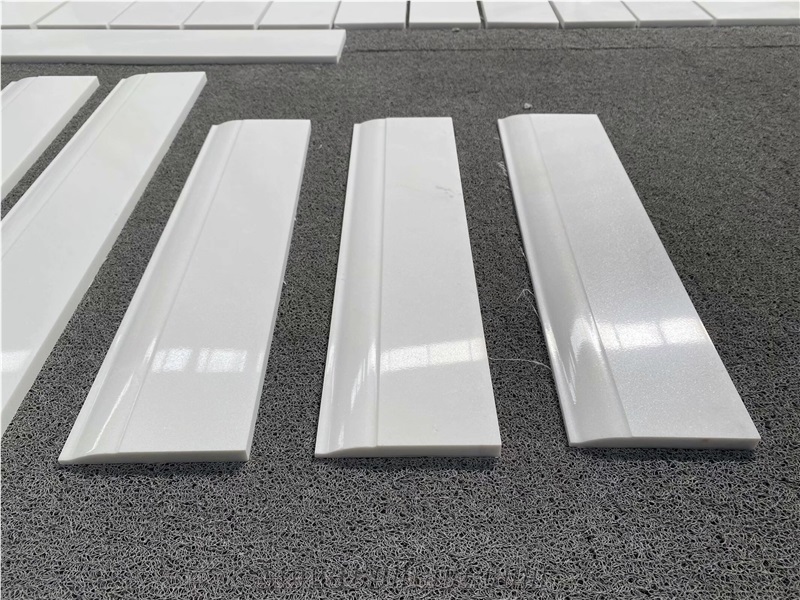 Thassos White Marble 4X12 Honed Baseboard