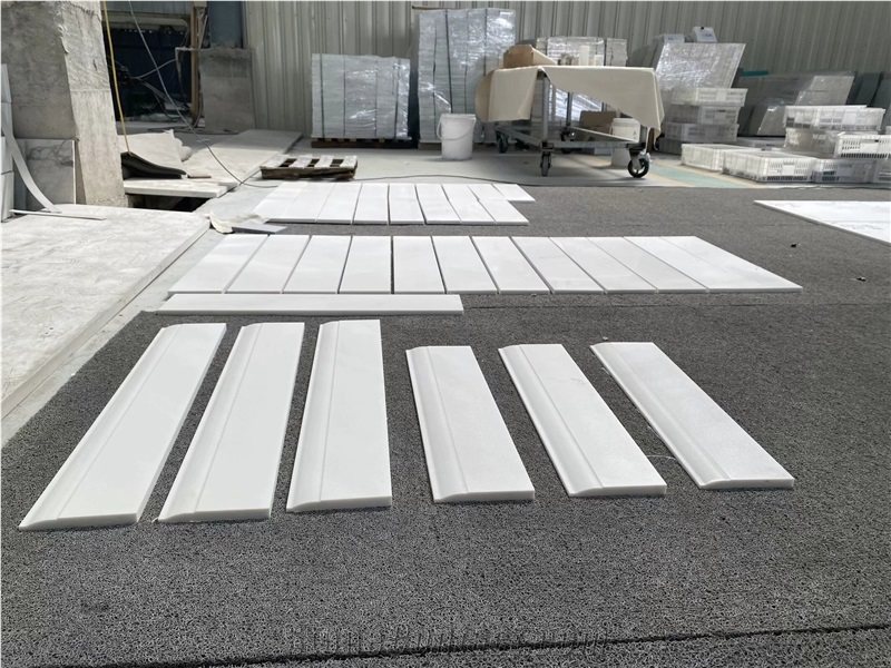 Thassos White Marble 4X12 Honed Baseboard