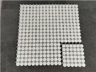 Thassos White Marble Round Mosaic Tiles