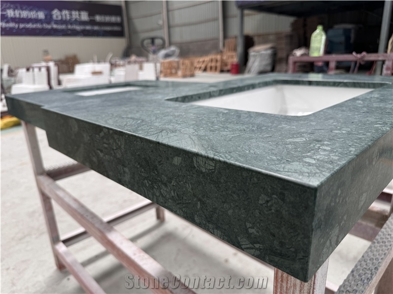 Verde Dark Green  Vanity Tops With Sink Attached