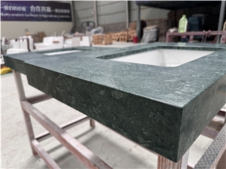 Verde Dark Green  Vanity Tops With Sink Attached