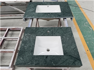 Verde Dark Green  Vanity Tops With Sink Attached
