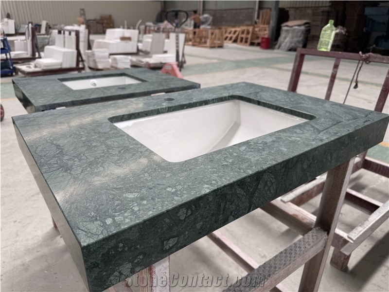 Verde Dark Green  Vanity Tops With Sink Attached