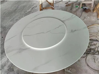 Calacatta White Sintered Stone Dining Table For Restaurant