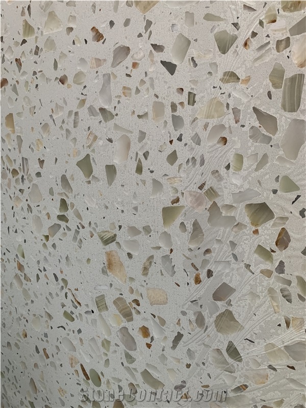 Green Terrazzo  Terrazzo Slabs For Hotel Flooring