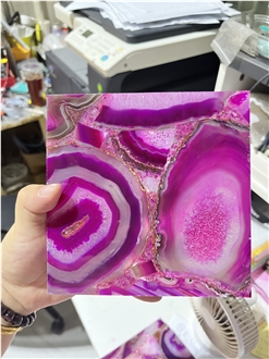 Pink Agate Semi Precious Stone Slabs