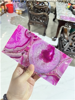 Pink Agate Semi Precious Stone Slabs