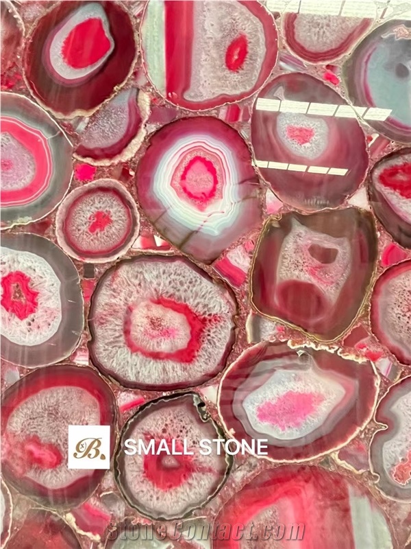 Pink Agate Semi Precious Stone Slabs