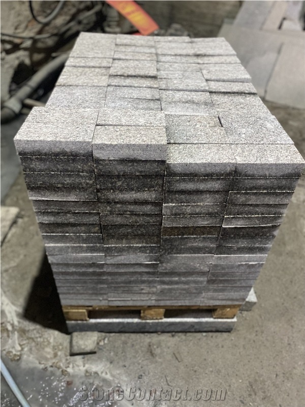 Grey Granite Cube Stone