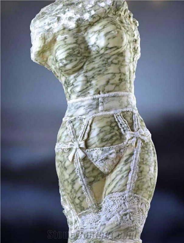 Vert De Estours Marble Polished Sculpture