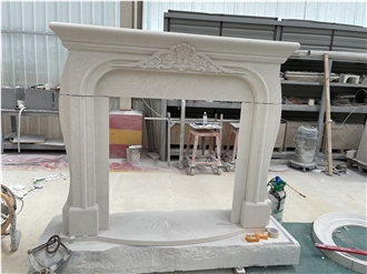 Customize Turkey Beige Limestone Solid Indoor Fireplace