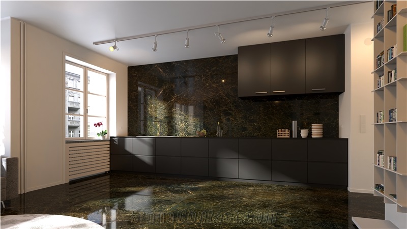 Iran Black & Gold Marble Slabs - DRAGONA Shebhe Emperador Marble
