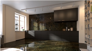 Iran Black & Gold Marble Slabs - DRAGONA Shebhe Emperador Marble