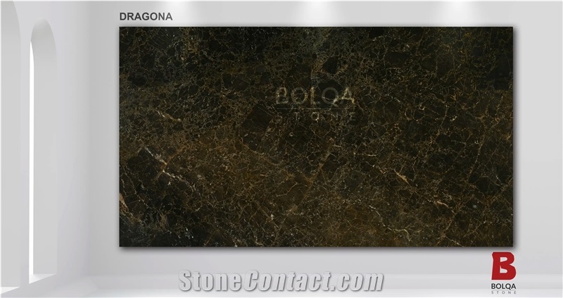 Iran Black & Gold Marble Slabs - DRAGONA Shebhe Emperador Marble