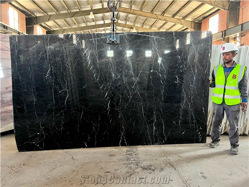 Iran Black Marble Slabs MONTE BLACK- Najafabad Black Marble