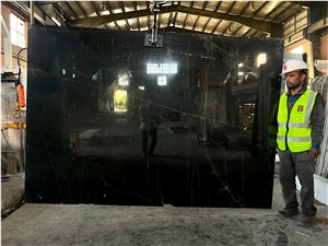 Iran Black Marble Slabs - Supreme Black Maku Marble