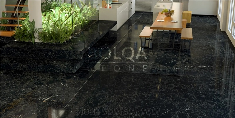 Iran Black & Silver Marble Slabs - SILVER IMPERIAL Marshal Marble