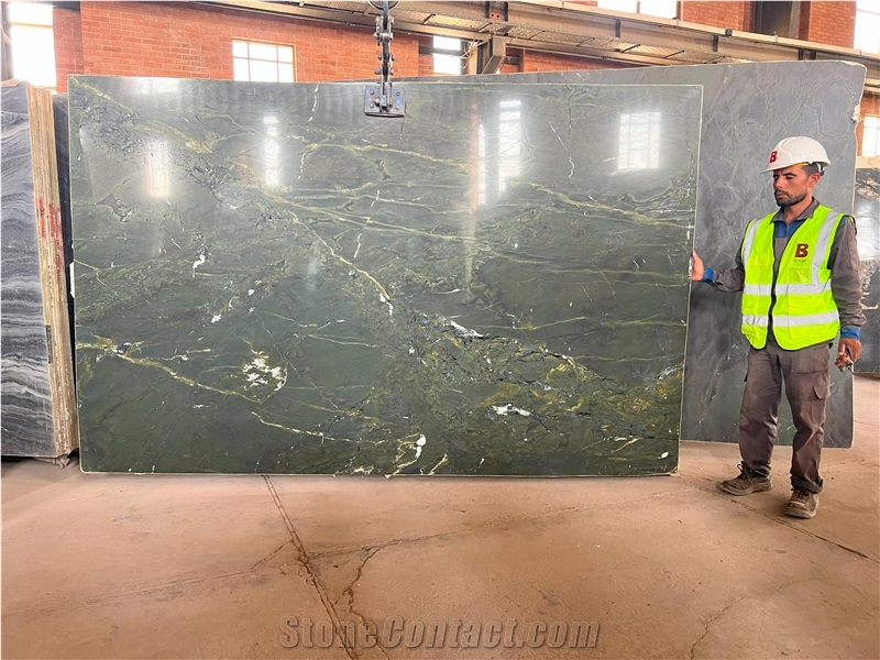 Iran Green Granite Slabs -  FERDOWS Granite, Sabz Jangali Granite
