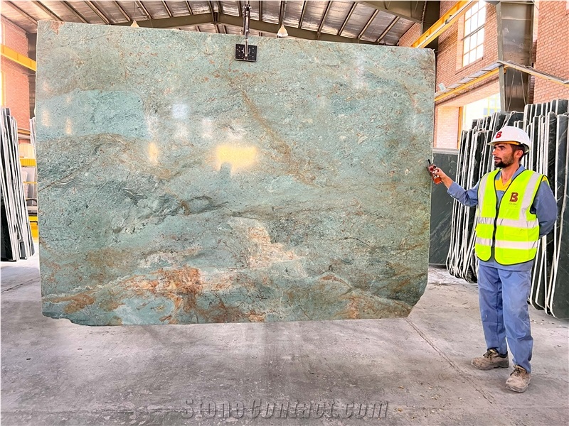 Iran Green Granite Slabs - MIRACLE S1 Firoozeh Granite