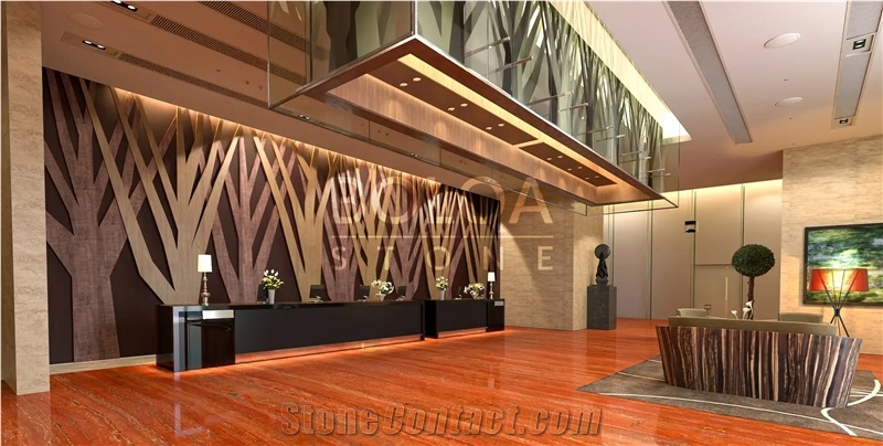 Iran Red Travertine Slabs - Red Soraya Travertine
