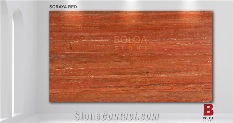 Iran Red Travertine Slabs - Red Soraya Travertine