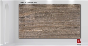 Iran Silver Travertine Slabs - Titanium Silver Travertine