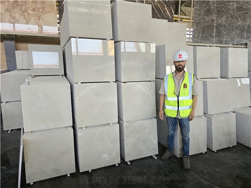 Iran White And Gold Marble Tiles -- KHOY S2