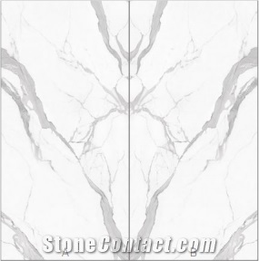 Bianco Carrara White Glossy Sintered Stone Slabs