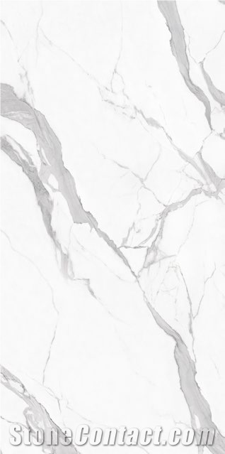Bianco Carrara White Glossy Sintered Stone Slabs