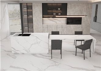Bianco Carrara White Glossy Sintered Stone Slabs