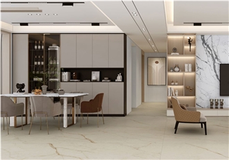 Gold Silk Exqusite Jade Beige Sintered Stone Slabs For Floor