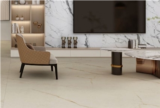 Gold Silk Exqusite Jade Beige Sintered Stone Slabs For Floor