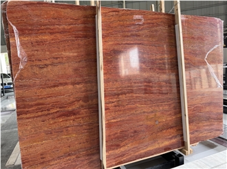 Red Travertine Slabs For Home Decoration