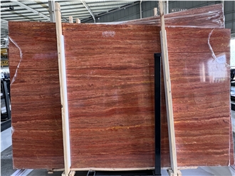 Red Travertine Slabs For Home Decoration