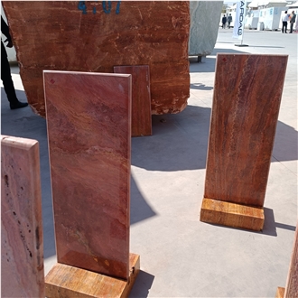 Red Travetine Slabs