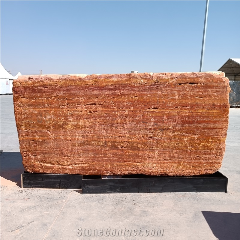 Red Travetine Slabs