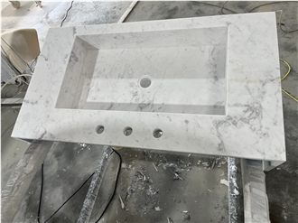 Ariston White Marble Vanity Residential Bath Tops