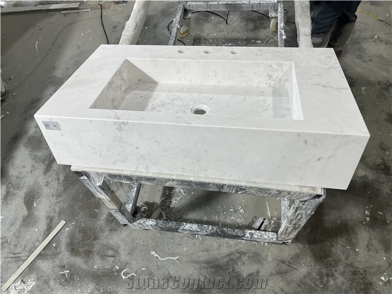 Ariston White Marble Vanity Residential Bath Tops