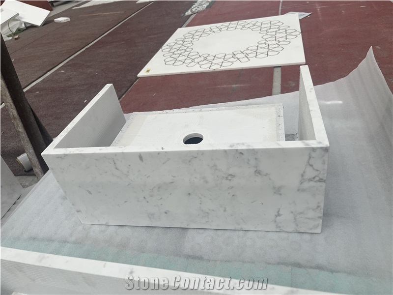 Ariston White Marble Vanity Residential Bath Tops