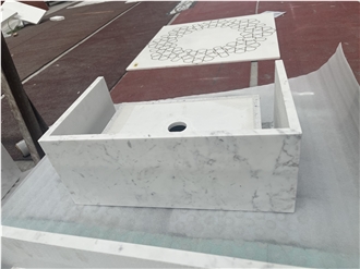 Ariston White Marble Vanity Residential Bath Tops