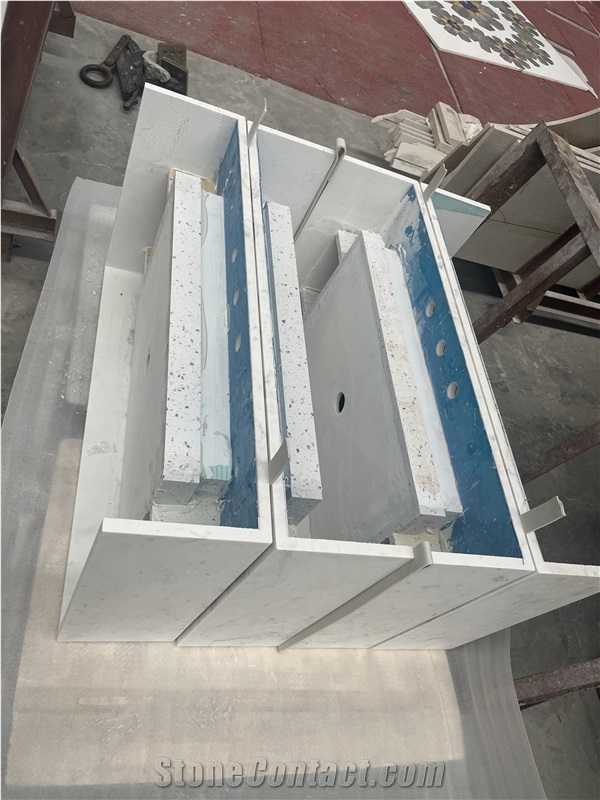 Ariston White Marble Vanity Residential Bath Tops